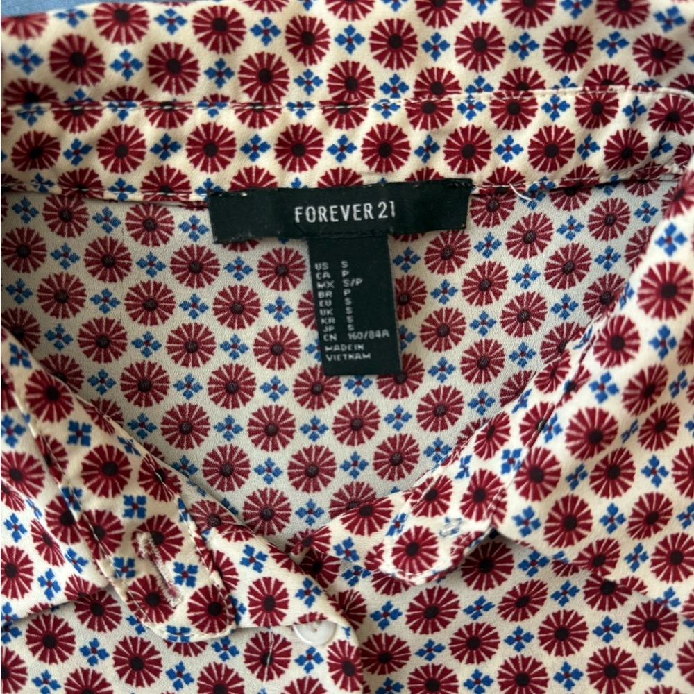 Forever 21 Red Patterned Shirt